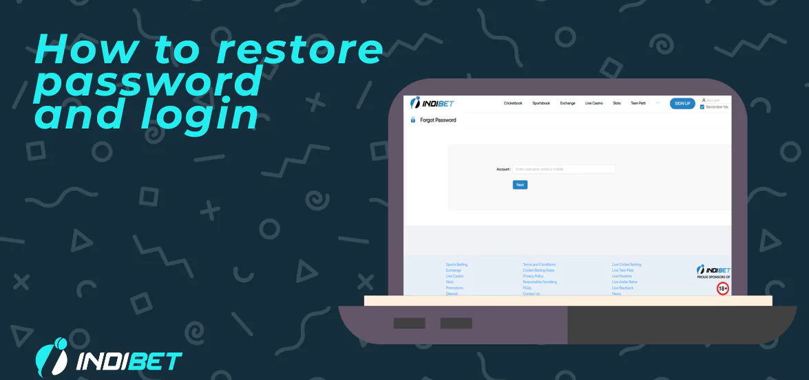 How to restore login and password on the Indibet.